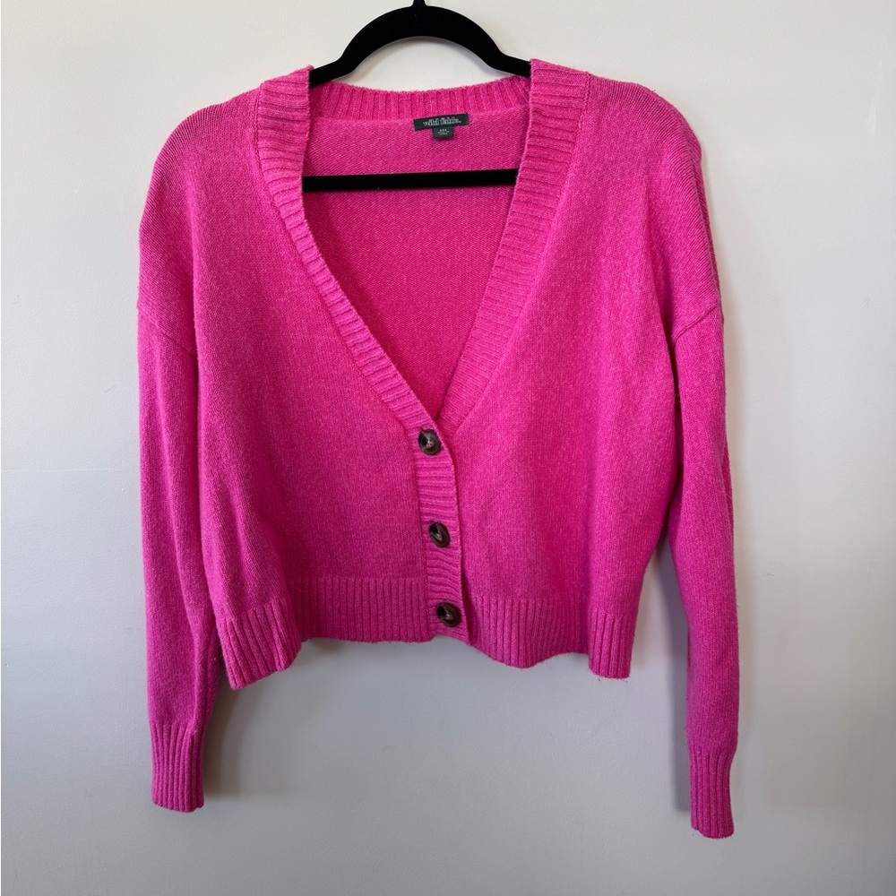 Pink V-Neck Slouchy Cardigan